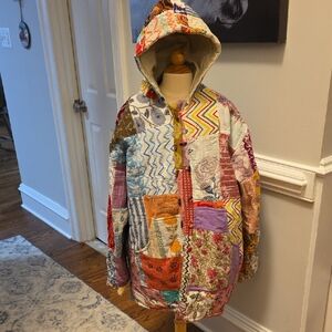 Ashley Taylor Multicolor Patchwork Toggle Jacket